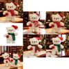 Plush Bear Toy With Scarf And Hat Decor For Kids Christmas Gift And Birthday Present