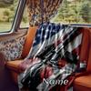 American Flag And Tactical Rifle Displayed Together Blanketcustomize Your Name Lightweight Comfortable And Stylish Blanket For Travel Bed Home Chair