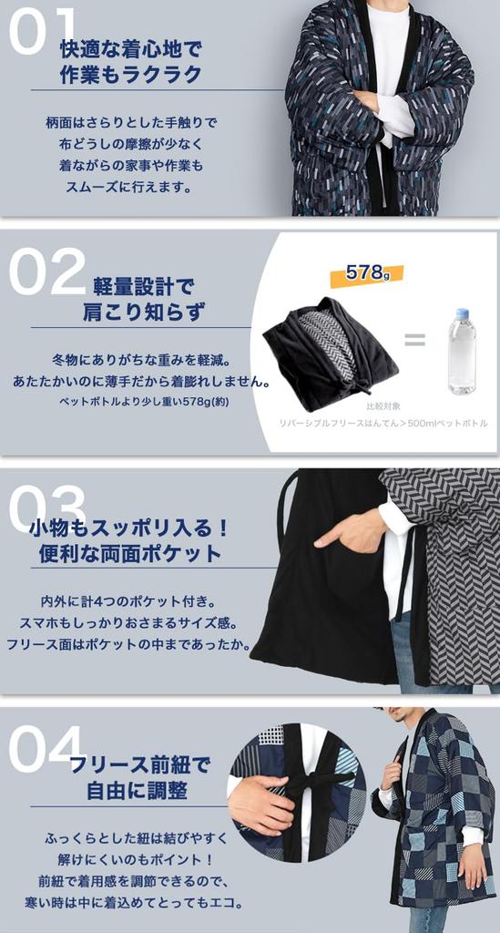 Мужская зимняя флисовая хаппи KYOETSU (1. Темно-синий клетчатый узор, Размер M)