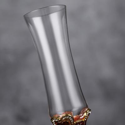 Бокал для шампанского с металлической ножкой, бессвинцовый хрустальный бокал для шампанского, бокал для шампанского премиум-класса для бара, паба, клуба, ресторана и домашнего использования, посуда для напитков