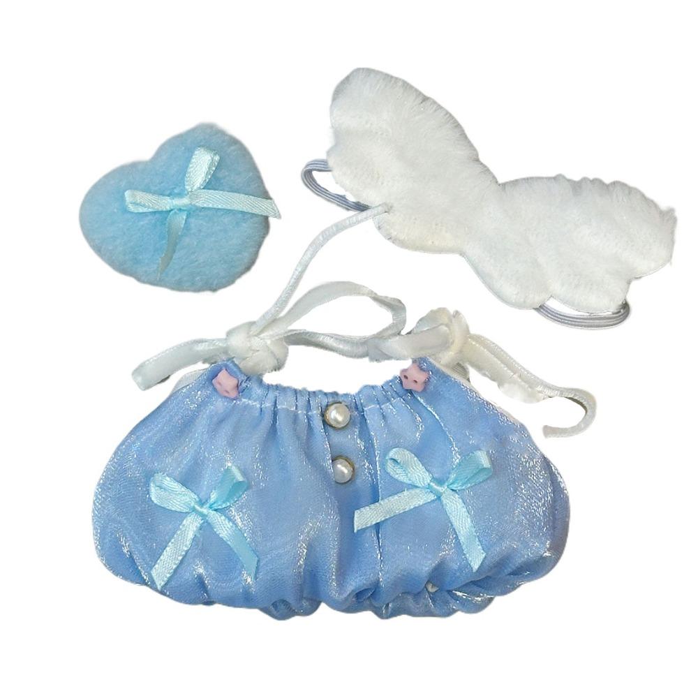 Bow Dress Doll Clothes Outfit with Wing Doll Dress Up Set Doll Accessories