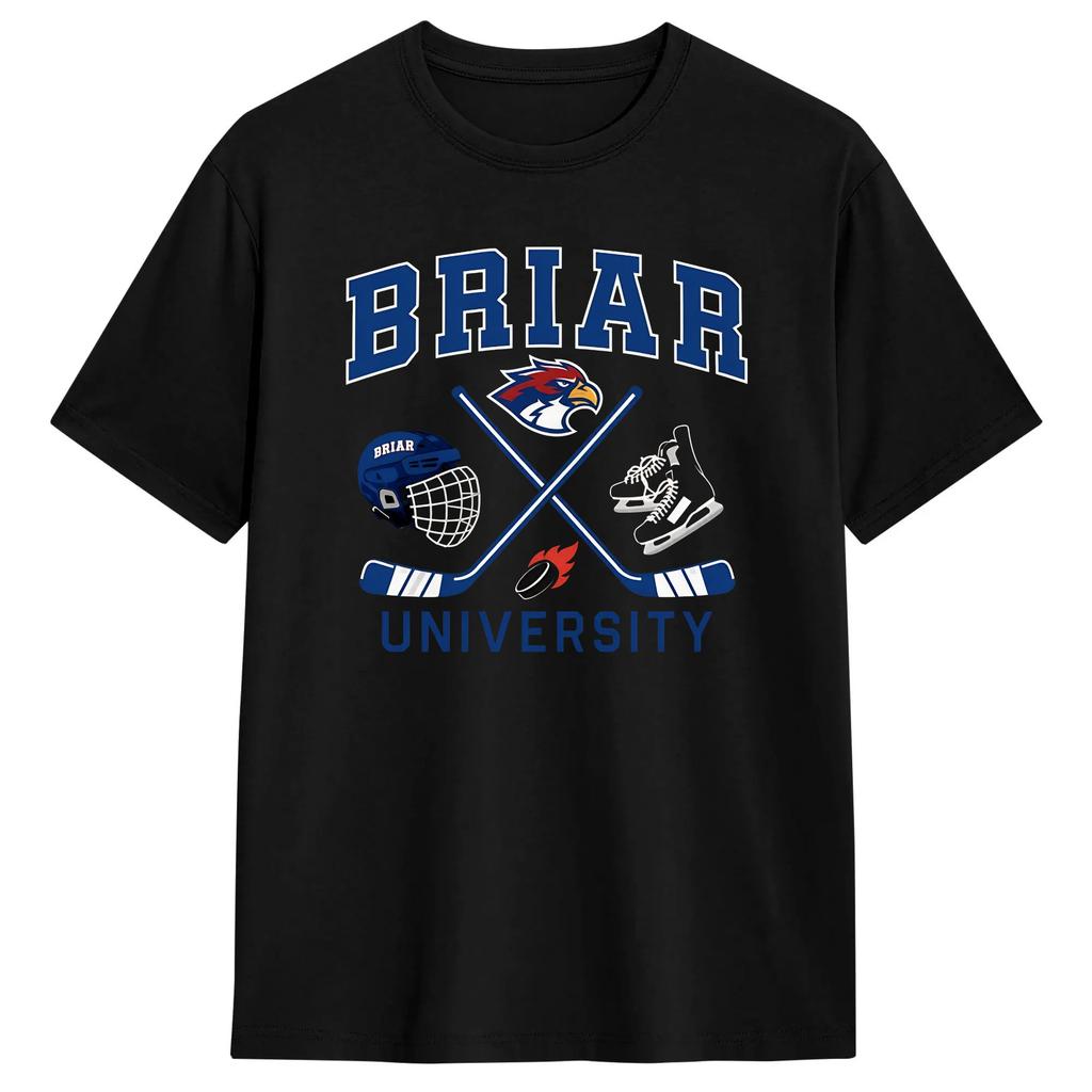 Вне кампуса Briar U Briar University Хоккейный Роман Хоккейная Команда Ястребы Футболка Пляжные Футболки Хлопок Модный Крутой Футболка для Мужчин