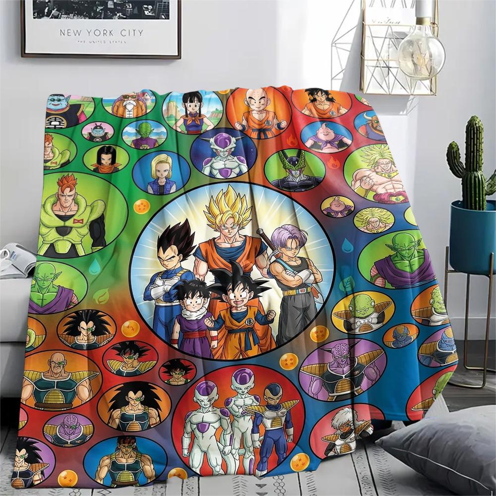 1PC Dragon Ball Patterned Flannel Blanket Suitable For All Seasons For Home Decor Warmth And Comfort Gifts Holiday Present