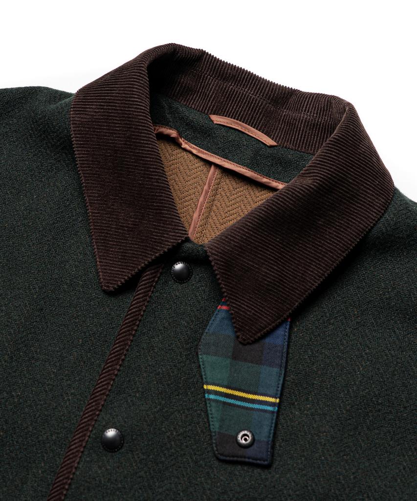 Edinburgh Club Wool Blended Herringbone Hunting Jacket [D/Green]