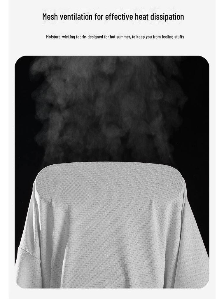 Мужская и женская дышащая футболка с коротким рукавом из шёлка, устойчивая к ультрафиолетовому излучению, для летних видов спорта на открытом воздухе