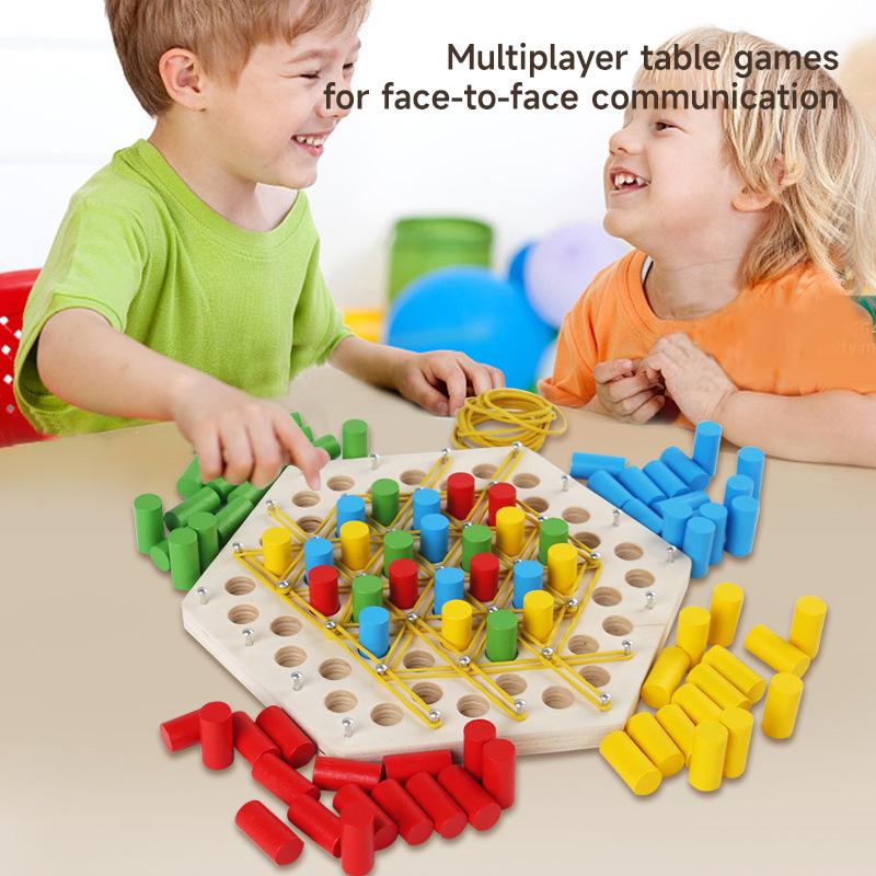 Деревянная игрушка Шахматная игра Игра с резинкой Семейное взаимодействие Блестящая дуэль Настольная игра Игрушки для настольной игры