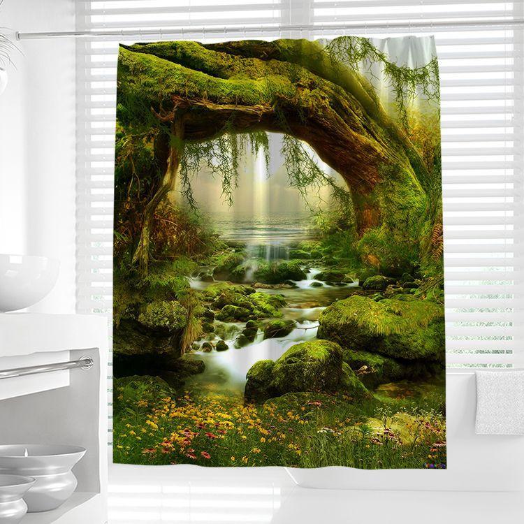 JINRUN Bathroom Thickened Waterproof Curtain Mildew Proof Shower Curtain Shower Partition Curtain Shower Curtain Bathroom Curtain Free Perforation