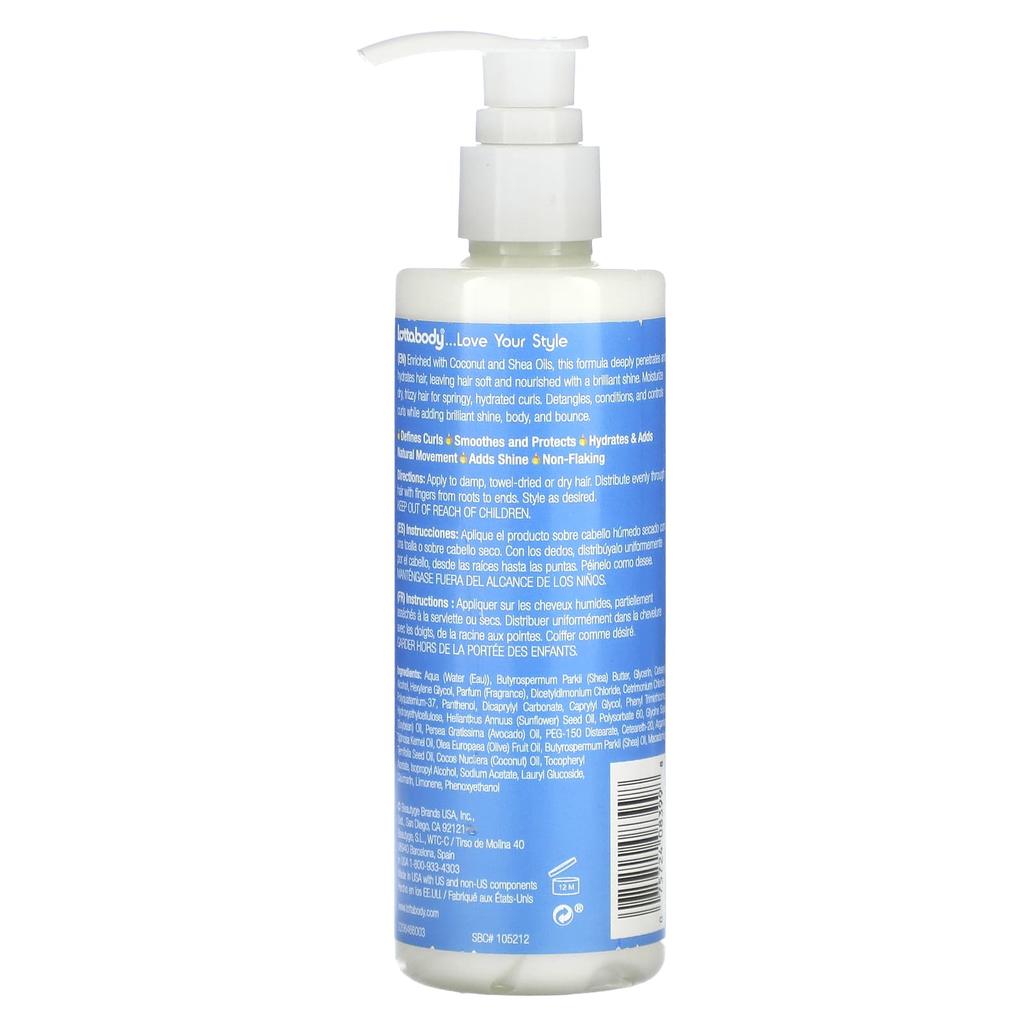Lottabody Moisturize Me Curl & Style Milk with Coconut and Shea Oils, 8 Fl Oz (236 Ml)