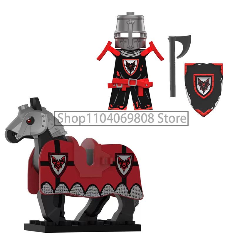 Средневековая Фигурка MOC Строительный Блок Замок Доспехи Рыцари-Тамплиеры Ополченцы Солдаты Артиллеристы Щит Шлем Собираемые Кирпичные Игрушки N10