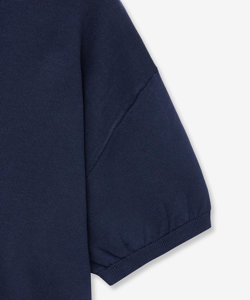 VTWO Cool Washable Round Neck Half Knit (Navy)
