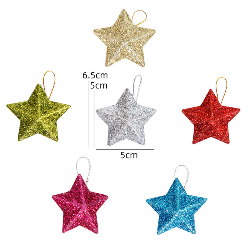 Christmas Decorations Pendant Three Dimensional New Star Pendant Christmas Tree Decoration Pentagram Pendant