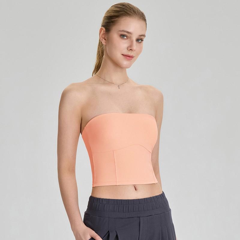Womens Non-Slip Strapless Sports Bra Yoga Fitness Running Gym Bralette Women