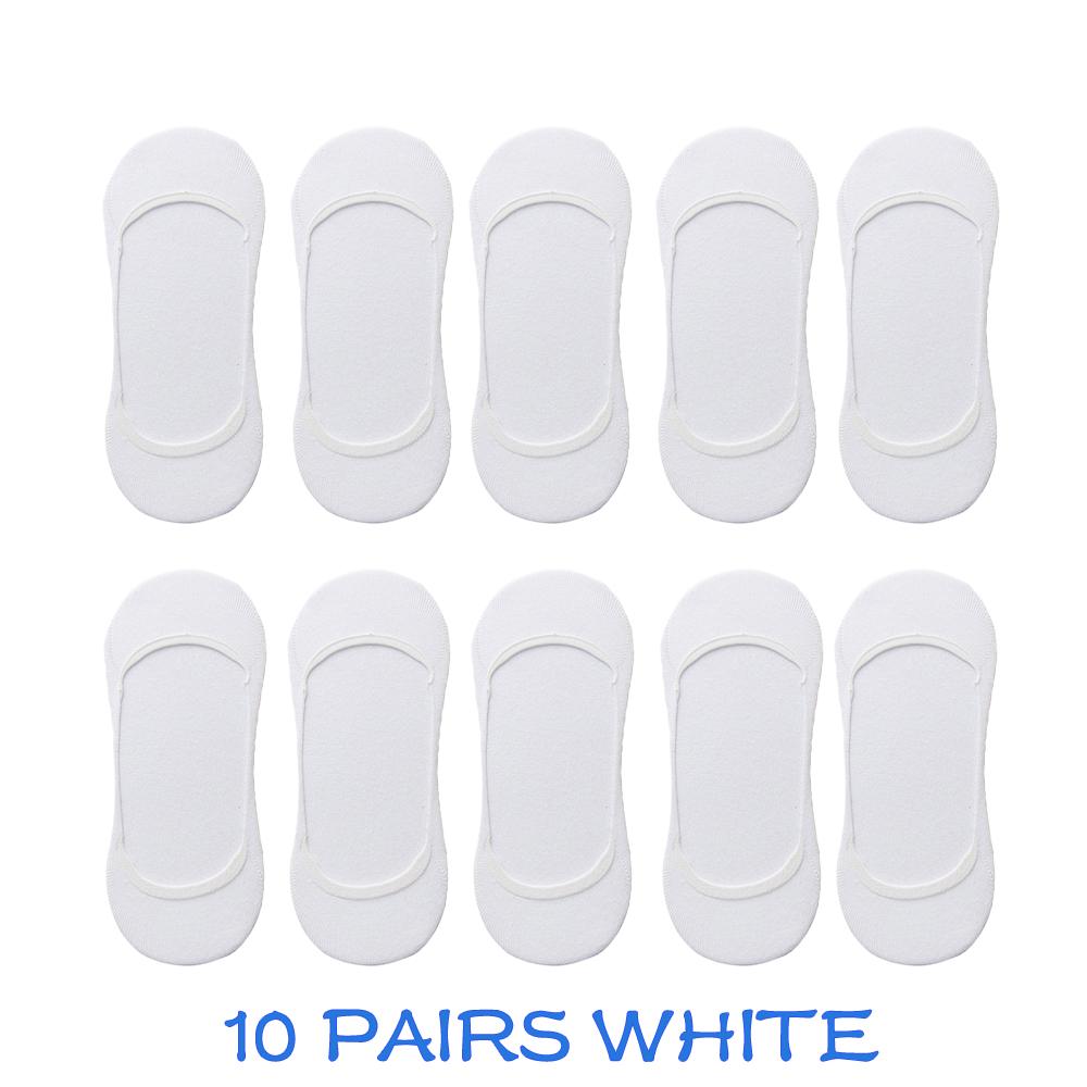 10 Pairs Women Invisible Sock Slippers Short Ankle Socks Set Fashion Ladies Woman Pack Solid Color Cotton Non-slip No Show Socks