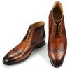 Fashion Customized Business Boots For Men Lace Up Ankle Brogue Comfortable Fashion Retro Printing Shoes Black Brown Nice Shoes Handmade