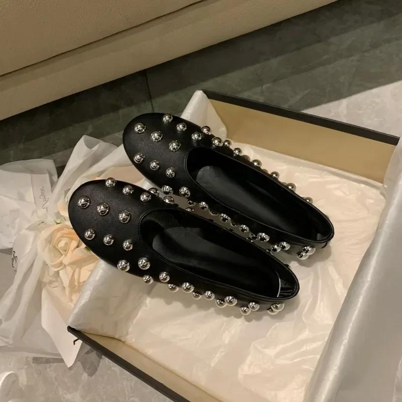 Весенние женские туфли-балетки, неглубокие повседневные лоферы, дизайнерская обувь, кожаные сандалии, трендовые туфли для ходьбы, удобные женские кроссовки