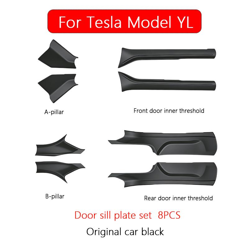 Для Tesla Model YL 2026 TPE Передние Задние Накладки на Порог Двери Водонепроницаемая Панель Защиты от Загрязнений и Ударов Аксессуары для Интерьера