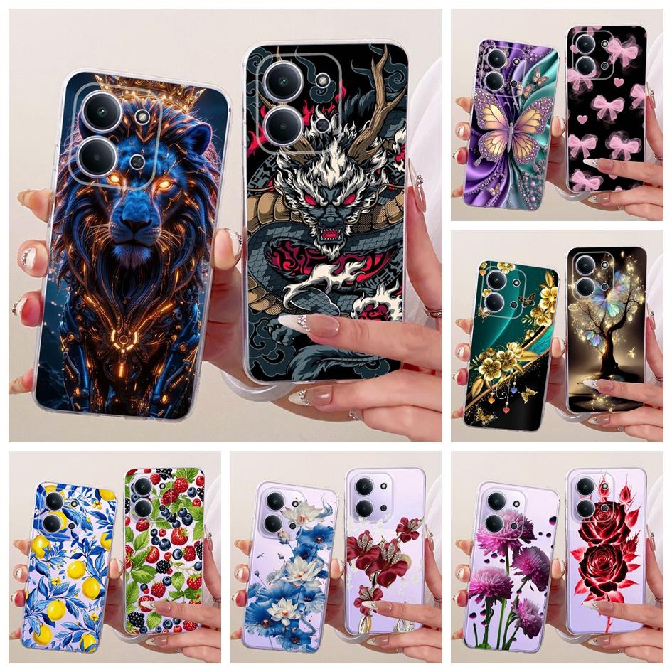 For Cover Xiaomi Redmi 15C 5G Global Phone Case Fashion Dragon Butterfly Soft Clear Cover For Redmi15C Poco C85 5G Europe Bumper