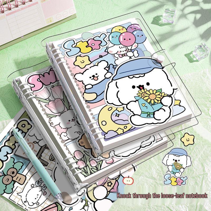 Высококачественный мягкий ПВХ-папка-регистратор формата А5: Счастливый щенок Толстый B5 Студенческий тетрадь на кольцах