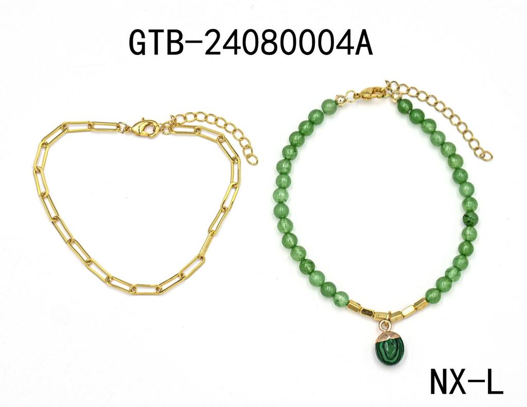 Высококачественный позолоченный браслет из натуральных камней - идеальный подарок для девушки или друга