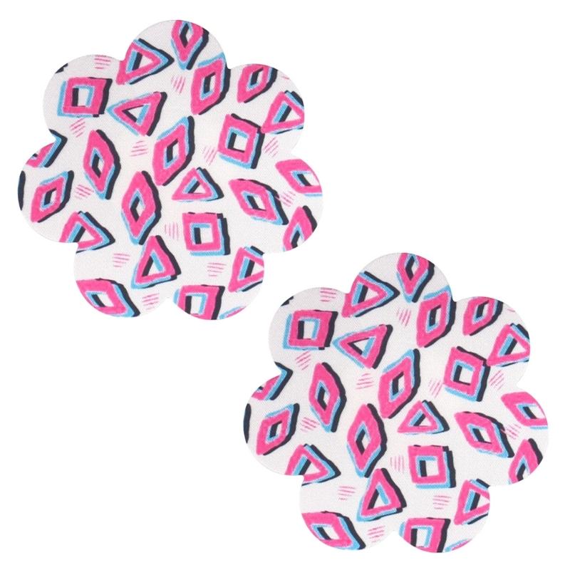 1 Pair Disposable Nipple Covers Pads Self Adhesive Graffiti Pattern Breast Petals Pasties for Women Bra Accessories