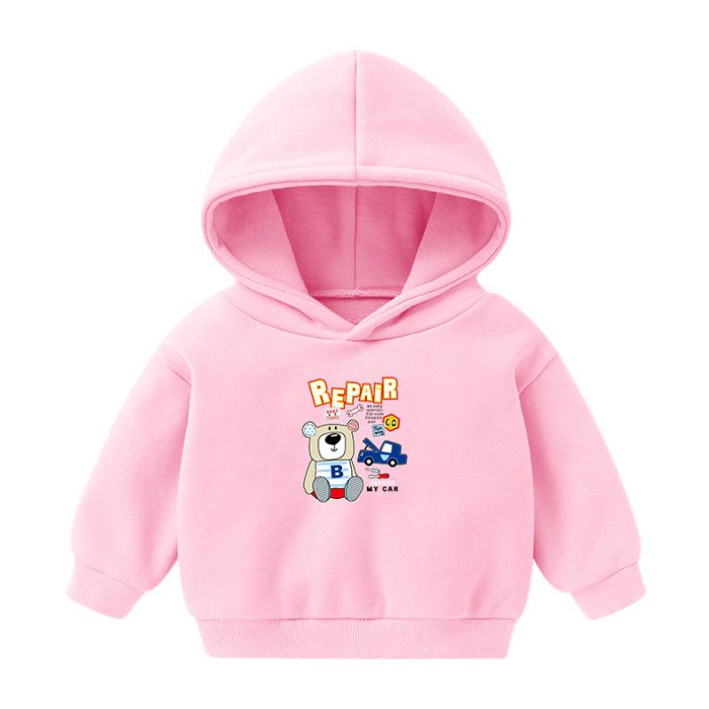 Детская толстовка с капюшоном с весенним мультяшным медведем для мальчиков и девочек