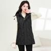 Womens Hooded Puffer Vest Mid-Length Warm Down Cotton Filled Sleeveless Coat Casual Korean Style