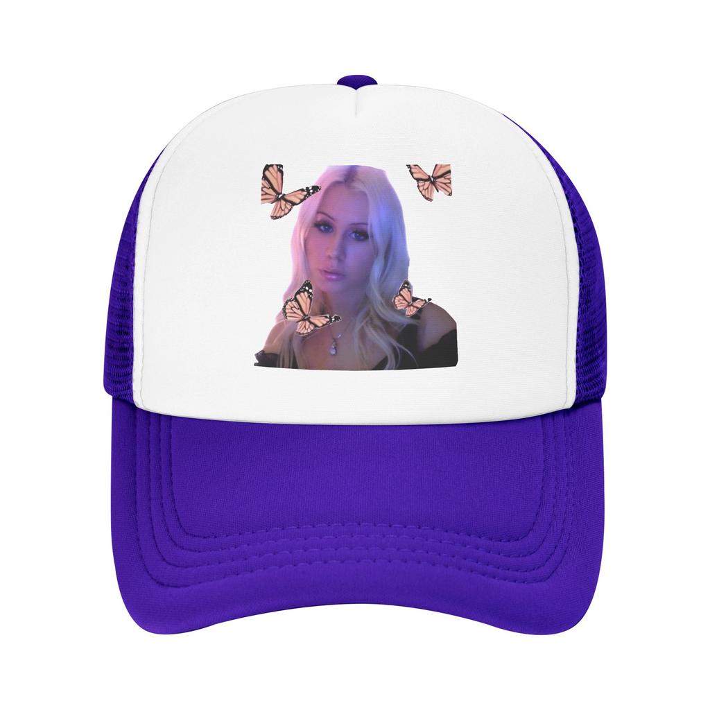 Slayyters Pink Butterflies Design Mesh Sun Hats UnisexTeens Print Hip Hop Hats Spring Casual Tennis Skate Baseball Cap