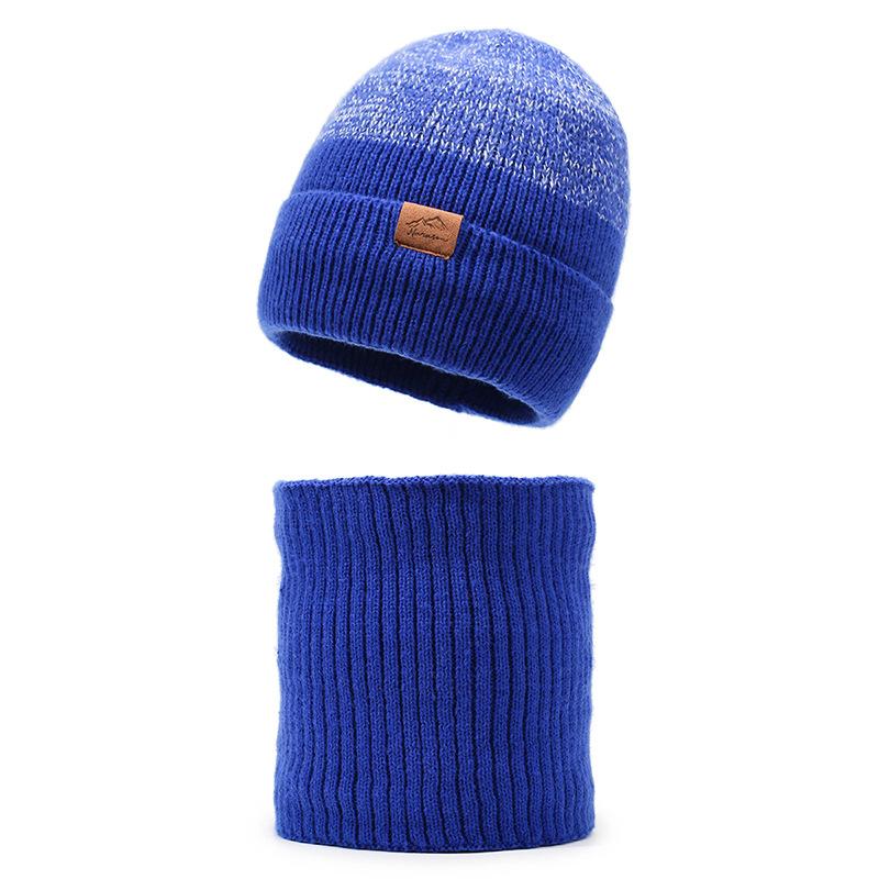 Winter Outdoor Skiing Cold-Proof Hat Scarf Set Velvet Warm Knitted Hat Riding Ear Protection Wool Hat