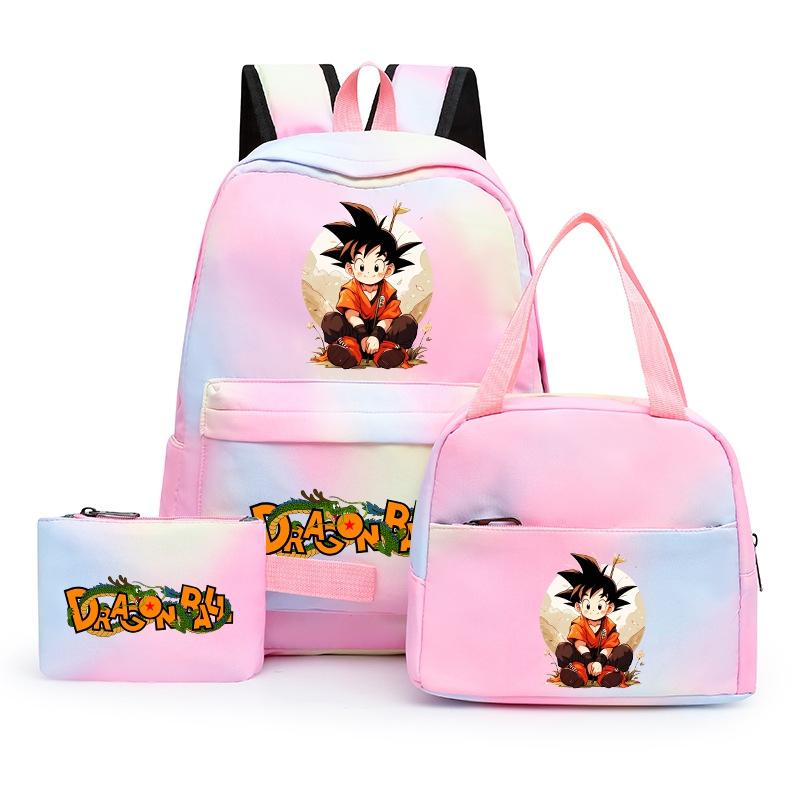 3Pcs/set Anime Dragon Ball Backpack for Girls Boys Back To Schoolbag with Lunch Bag Student Bookbag Men Women Travel Bag Mochila
