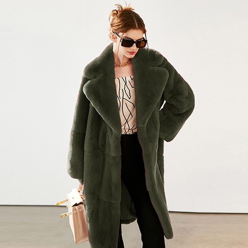 Женская длинная искусственная шуба с поясом, зимняя пушистая плюшевая женская куртка с отворотом, теплая, приталенная, плюшевая