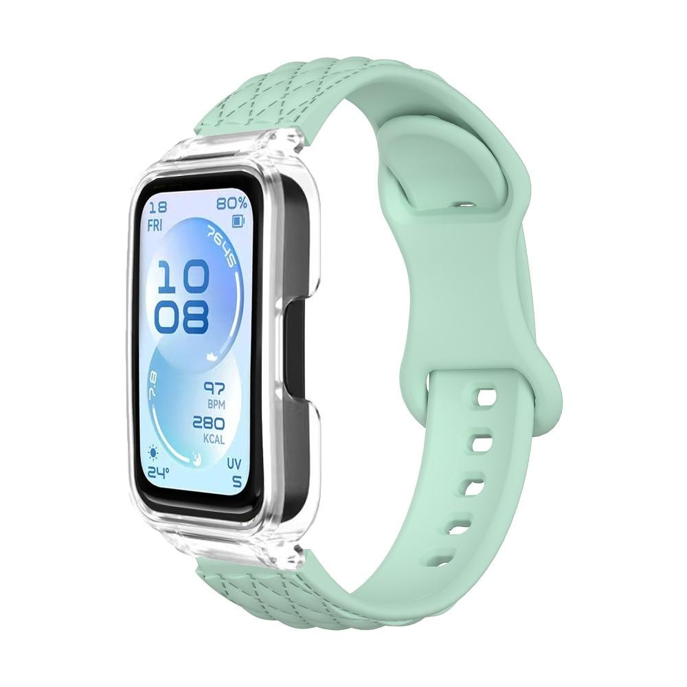 Микроволновый узор Однотонный ремешок + ПК-чехол для Huawei Band 11/11pro Мягкий силиконовый спортивный ремешок для часов для Huawei Band 11/11pro
