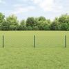 VidaXL Chain Link Fence with 10 Green Posts 0.4 X 10 M Steel 3336237