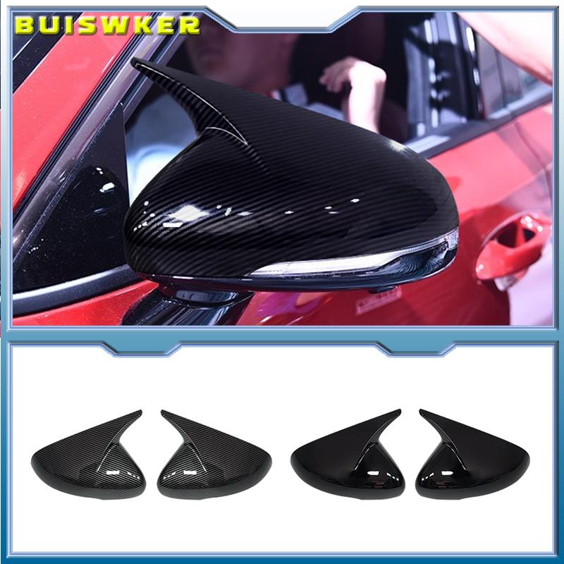 For KIA Stinger 2018 2019 2020 2025 2025 Car Body Side Door Rearview Mirror Cover ABS Covered with Carbon Fiber Pattern