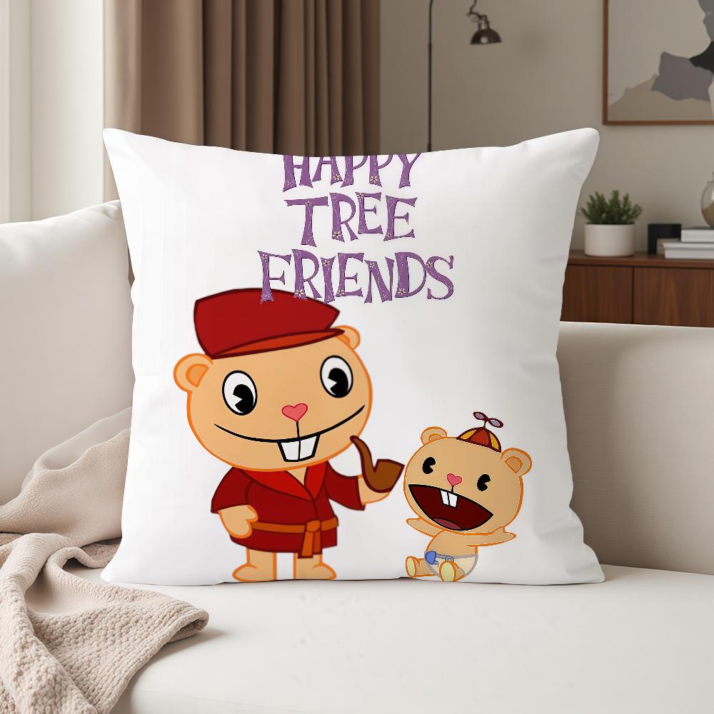 Anime Happy Ttree Friends Pillow Case Suitable For Bedrooms Living Rooms Cars Home Decoration