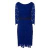 Женское/женское синее кружевное облегающее платье крючком