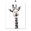 Black White Animal Giraffe Zebra Elephant Wall Art Canvas Painting Nordic Posters And Prints Wall Pictures For Living Room Decor