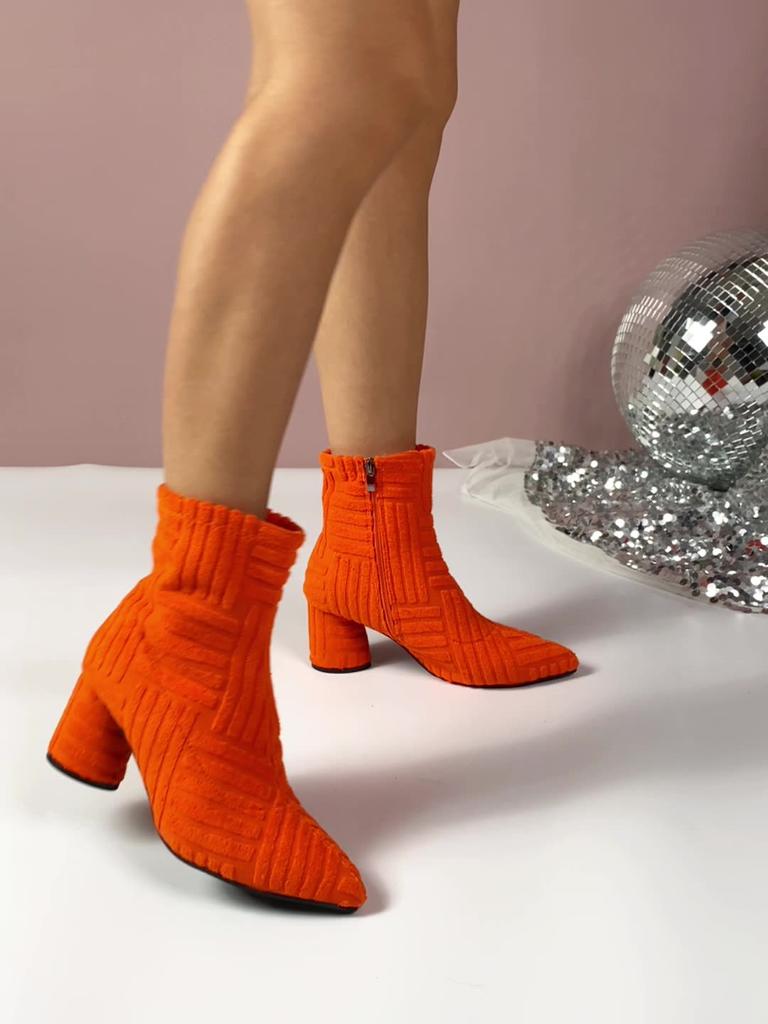 Осенне-зимние замшевые сапоги средней высоты для женщин Cross-Border Large Size Plus Coarse Heel Roman Chelsea Boots 37-43