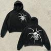 Y2K Streetwear Skull Print Hoodie Couples Vintage Harajuku Loose Fit Sweatshirt