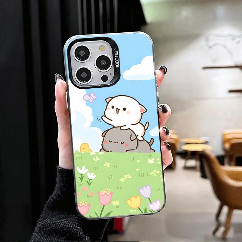 Мультяшный Милый Персик Гома Ударопрочный Чехол для Телефона для iPhone 17 Air 16 16E 15 Pro Max 14 Plus 13 Mini 12 Задняя Крышка Противоударный Fundas