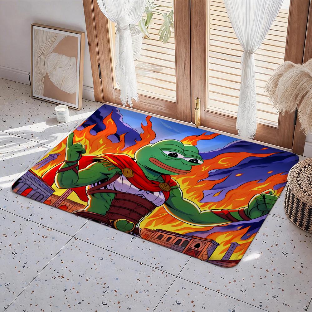 P Pepe The Frog Floor Mat Eco Flannel Doormat Non Slip Odorless Indoor Floor Rug Soft Short Plush Home Mat