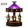 Halloween Party Decorations Ghost Carousel Lights, Gothic Stained Glass Night Light with Retro Copper Horror Theme Room Decor Base, USB Rechargeable
