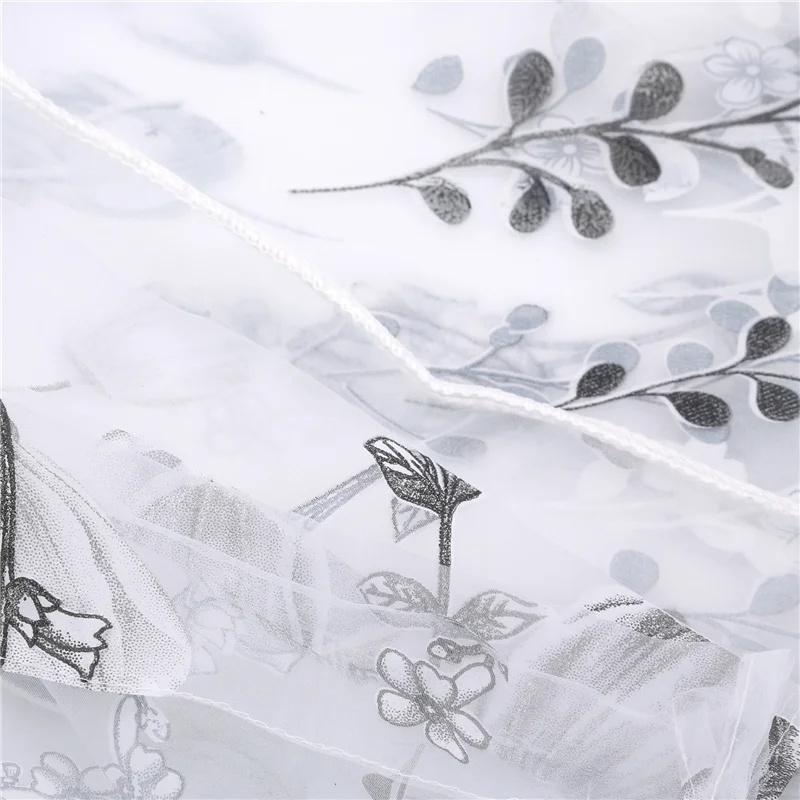 1 панель Современные тюлевые шторы для спальни, короткие кухонные оконные шторы, прозрачные панельные шторы