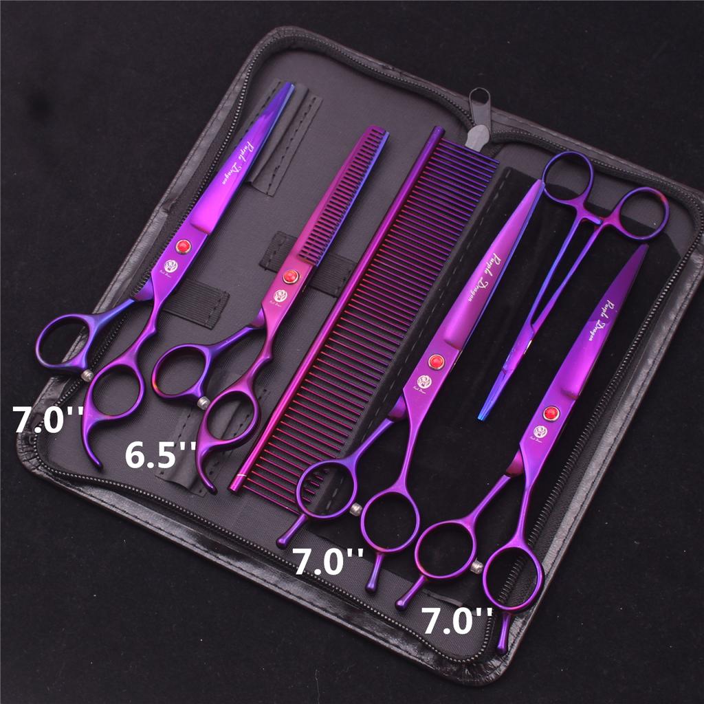 7.0'' 8.0'' ножницы для ухода за домашними животными филировочные ножницы профессиональные изогнутые ножницы для кошек и собак расческа для стрижки волос Z3005