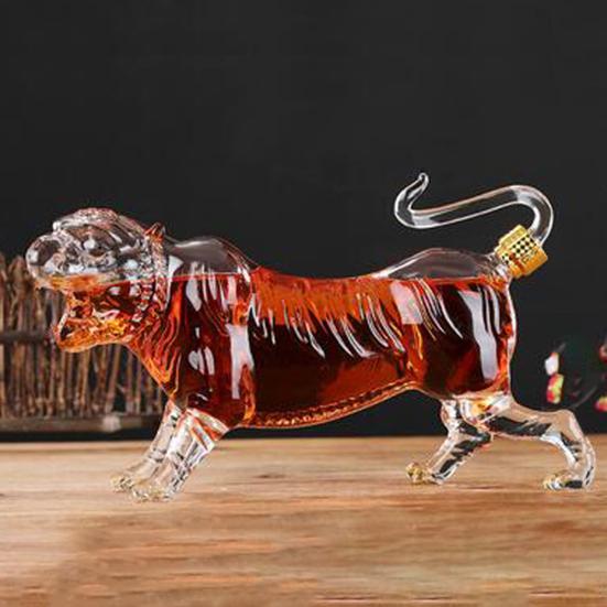 Хрустальный декантер для виски Tiger Термостойкий Ручной работы Ликер 500/1000 мл Декантер Уникальный декантер для алкоголя Подарок для вина Виски Рома