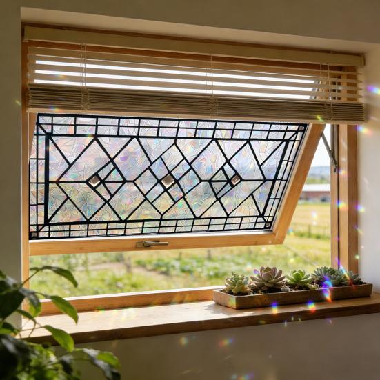 Статичная наклейка на стекло Пленка для защиты конфиденциальности Смягчает свет Статическая наклейка на стекло Водонепроницаемая Устойчивая к царапинам Легкий уход Наклейка на окно