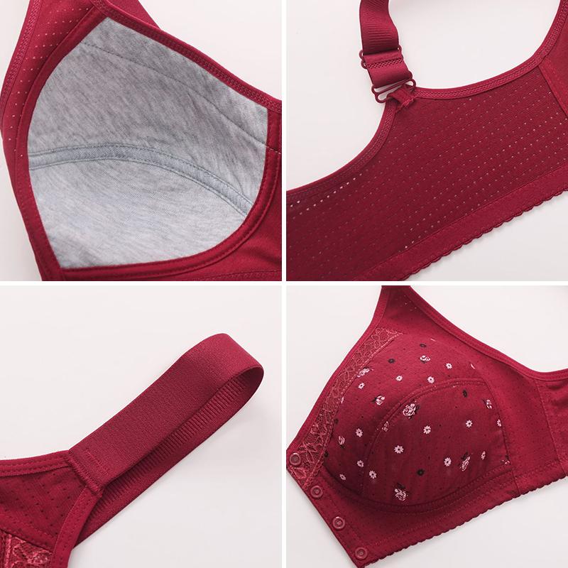 Cotton Front Closure Bras Plus Size Wireless Bralette Cotton Bra Vest Front Buckle Brassiere Comfortable Underwear S-4XL