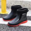 Fashion Men Rain Boots Chef Shoes Fishing Shoes Casual Waterproof Comfortable Fashion Non-slip Strong Wear-resistant Trend Large Size