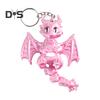 3D Printed Keychain Dragon Winged Design Keyring with Moving Tail Bags Luggage Schoolbags Car Interiors