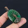 Lab-Created Emerald Tree Of Life Gemstone Pure Copper Wire Wrapped Handmade Pendant Jewelry
