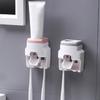 Automatic Toothpaste Dispenser Set Wall-Mounted Extruder Plastic No-Punch Lazy Man Toothbrush Holder Bathroom Accessories Gadget